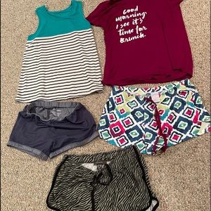 JUNIORS SMALL (4-6) 2 PAIRS PJ SHORT SETS & SHORTS